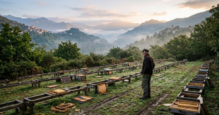 Vol de ruches en Corse : un rucher vide après la perte de 240 ruches.